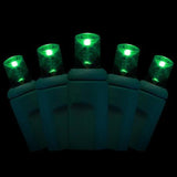 5mm LED green string lights 70 bulb 4" spacing