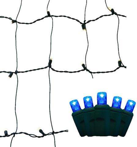 5mm blue LED net lights 100ct. bulbs 4'x6'